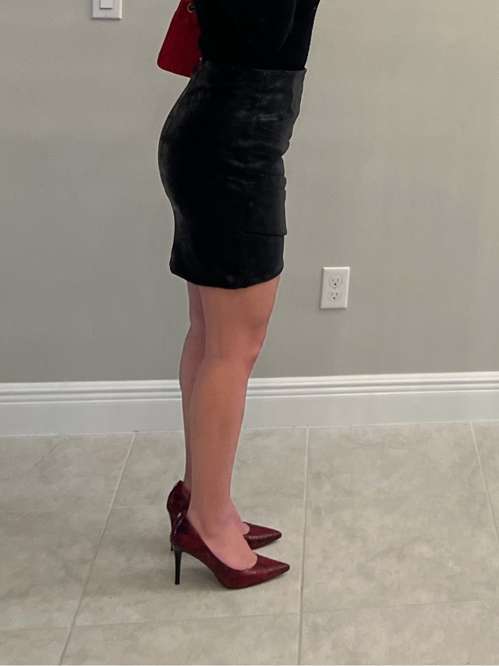 Micheal Kors Red Snake-Print Pointed Toe Stiletto Pumps